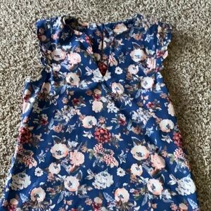 Hawthorn ruffle sleeveless floral shirt